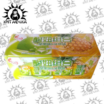 Купить оптом Конфеты яблоко-ананас 蘋果,鳳梨 20шт/30упак Коробка 715-4 в интернет-магазине КитаечкамагазинОПТ г.Уссурийск, Хабаровск