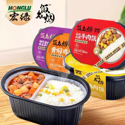 Купить оптом Самовар рис с бамбуком и мясом 笋丝饭 360г 12шт зеленая Коробка /1143-1 в интернет-магазине КитаечкамагазинОПТ г.Уссурийск, Южно-Сахалинск