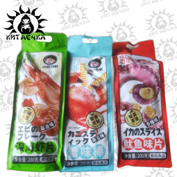 Большие чипсы с морепродуктами разные вкусы 200гр/20шт Коробка